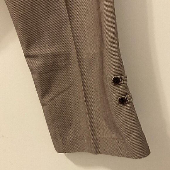 Brown Pin Striped Ankle Pants Petites 10P - Picture 8 of 10